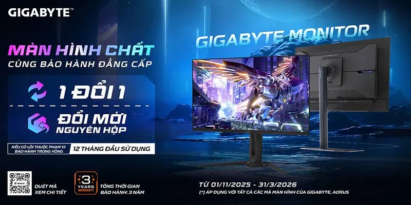 GIGABYTE RA MẮT CHÍNH SÁCH BẢO HÀNH ĐẲNG CẤP CHO MÀN HÌNH